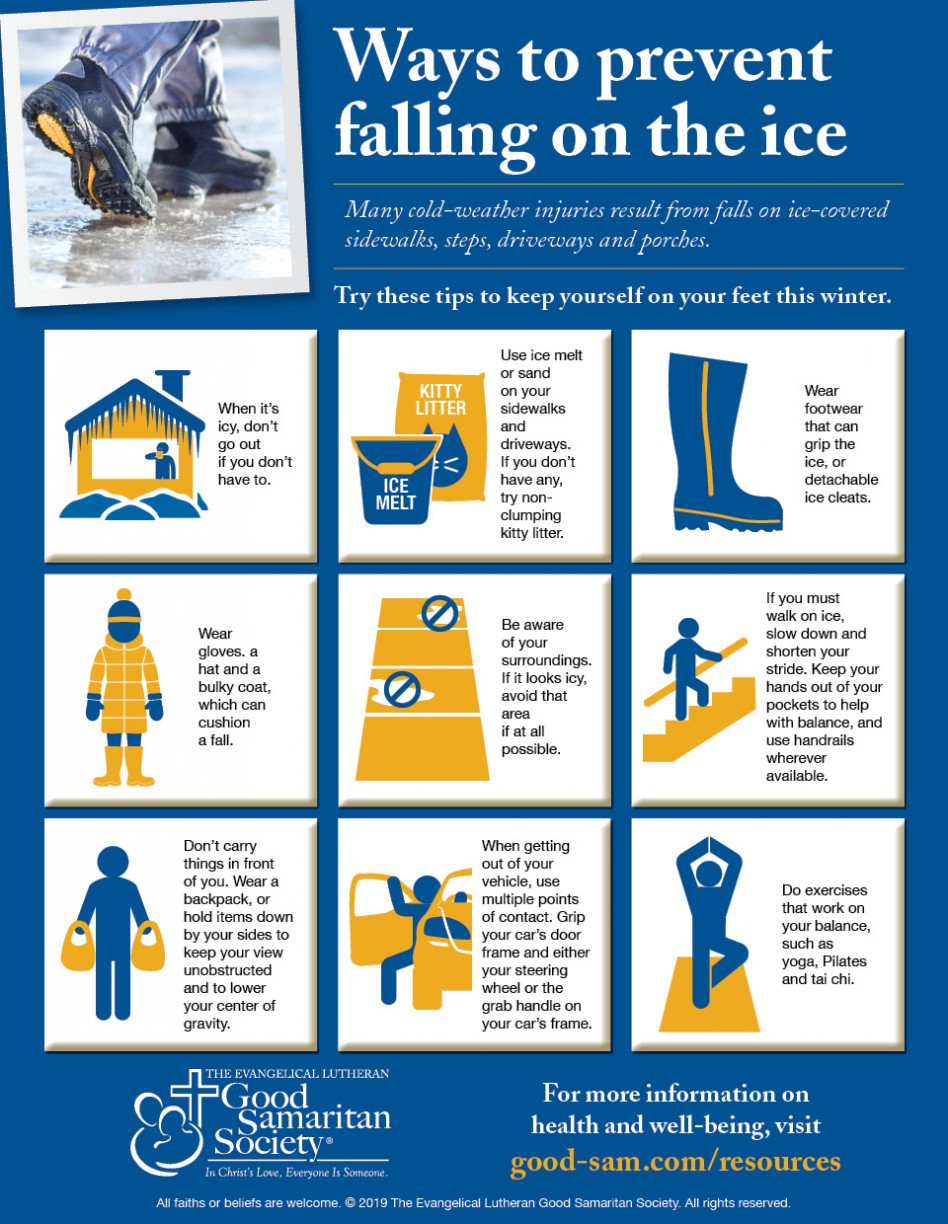 Prevent falling on ice infographic